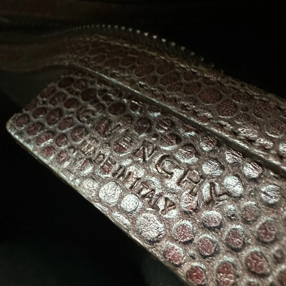Lizard Embossed Calfskin Calf Hair Medium Lucrezia Tote Dark Brown